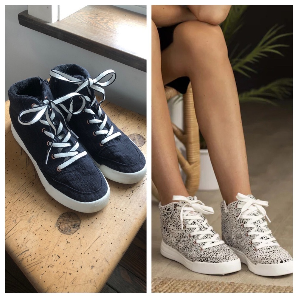 Roxy Camy Wedge Sneaker Black Roxy Surf Lace-up Women’s Sz 7.5